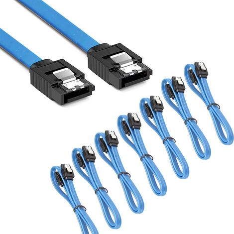 Câble de DonnéEs SATA 40 Cm 6.0 Gbps Bleu Aux ExtréMitéS Branchez le Câble de Disque Dur SéRie SATA Câble de DonnéEs SATA 3.0 SSD