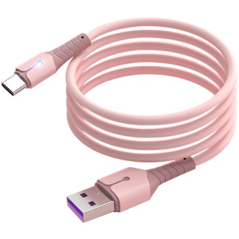 Câble de DonnéEs USB C, Câble de DonnéEs en Silicone Liquide à Noyau de Cuivre Pur OxygèNe avec LumièRe pour (1,5 M, )
