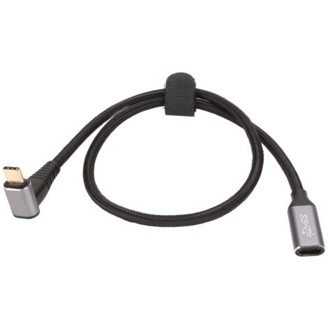 Câble de données USB-C mâle vers femelle 10 Gbit/s avec charge rapide PD 100 W, compatible avec les ordinateurs de bureau Steam et les consoles de jeux, 50 cm.