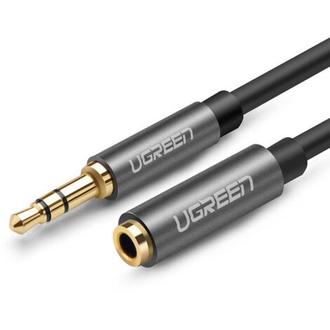 Cable de extensión de audio AUX UGREEN AV118 con conector de 3,5 mm, 1 m (negro)