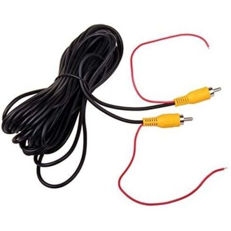 Cable de extensión de vídeo de 10 m y 32 pies, conector RCA, para coche, con detección de marcha atrás, color rojo