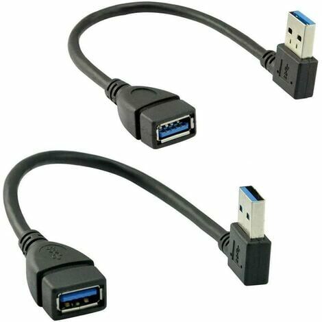 Cable de extensión DOPA USB 3.0 macho a hembra esquina izquierda derecha 2 piezas por Oxsubor