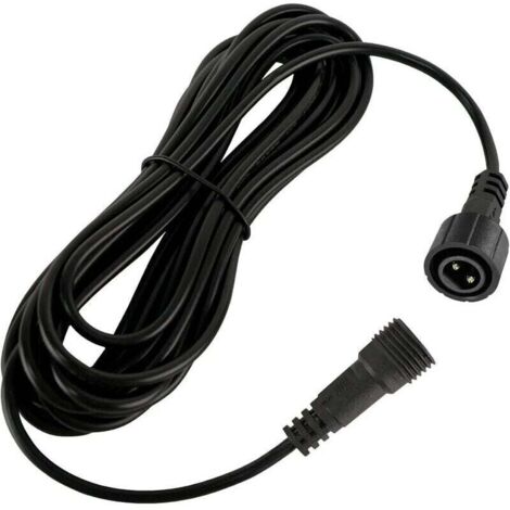 Cable de extensión impermeable IP65 para focos solares, luces de jardín y tiras LED (5 m, 2 pines)