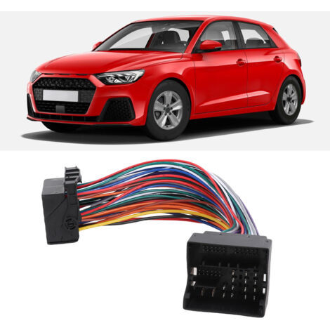 Cable de extensión MQB Quadlock de 52 pines y 23 cm para conector de radio y arnés de cableado para Audi A1 (8X) - Listo para usar y de rápida instalación