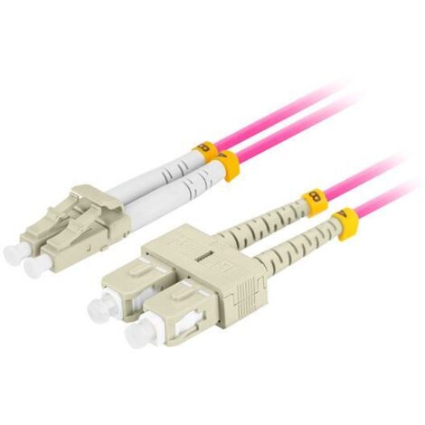 CABLE DE FIBRA OPTICA LANBERG 1M MULTI LC/UPC-SC/UPC DUPLEX LSZH OM4 50/125 3.0