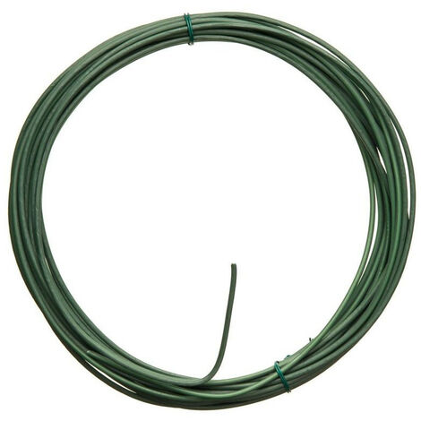 Câble de fil de fer galvanisé plastifié vert de 10m - Diam. 3 mm - Nature
