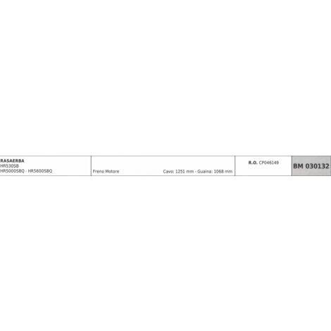 Cable de freno motor para cortacésped HARRY HR530SB - HR5000SBQ cable 1251 mm funda 1068 mm