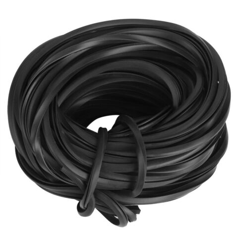 Cable de goma negro para invernaderos, accesorios y suministros para el sellado de cristales, 18 m
