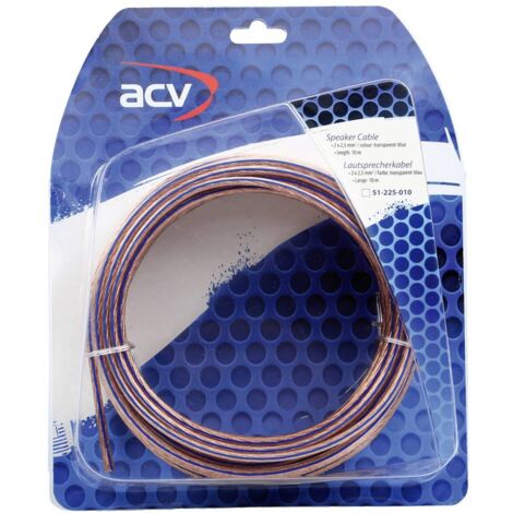 Cable de haut parleurs 2x2.5mm2 - CCA - Transparent - 10m