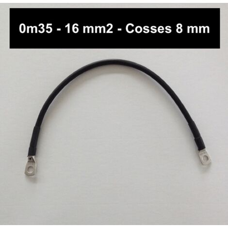 Câble de liaison batterie 16mm² cosses M8 35cm