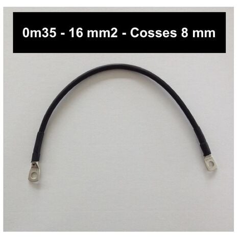 Câble de liaison batterie 16mm² cosses M8 35cm