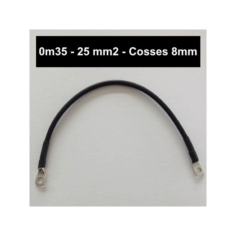 Câble de liaison batterie 25mm² cosses M8 35cm