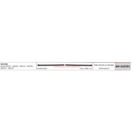 Cable de mando del acelerador BRIGGS & STRATTON 06010101 Motores de la serie 060102 020381