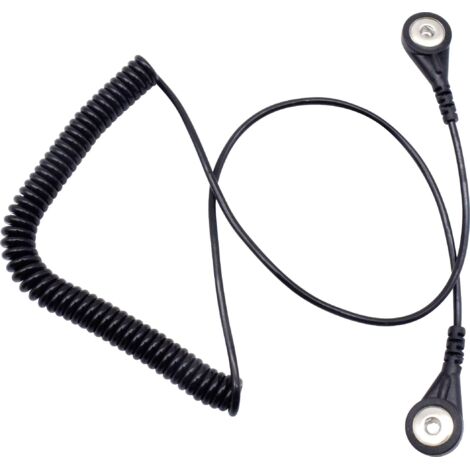 CÂBLE DE MISE À LA TERRE ANTISTATIQUE (ESD) QUADRIOS 1903EC015 1.80 M BOUTON-PRESSION 4 MM 1 PC(S)