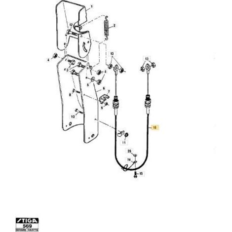 CÂBLE DE MOUVEMENT DE CHEMINÉE ORIGINAL STIGA - 1812-0578-01
