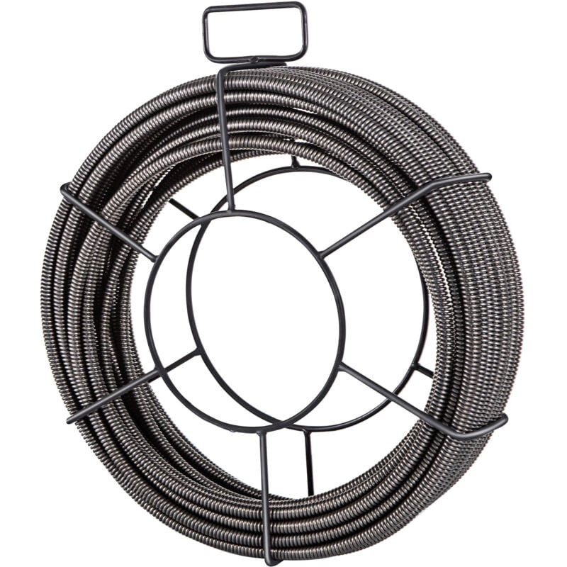 Câble de nettoyage de drain Mophorn 50 pieds x 3/8 pouces, tarière d'égout à noyau solide pour tuyaux, élimination des obstructions, tarière de