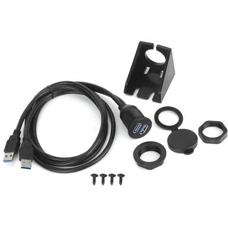 Cable de panel con doble puerto USB 3.0 - Extensión impermeable para salpicadero (1 metro)