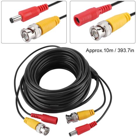 Câble de prolongation BNC 2,1 mm pour caméras de surveillance (10 m)