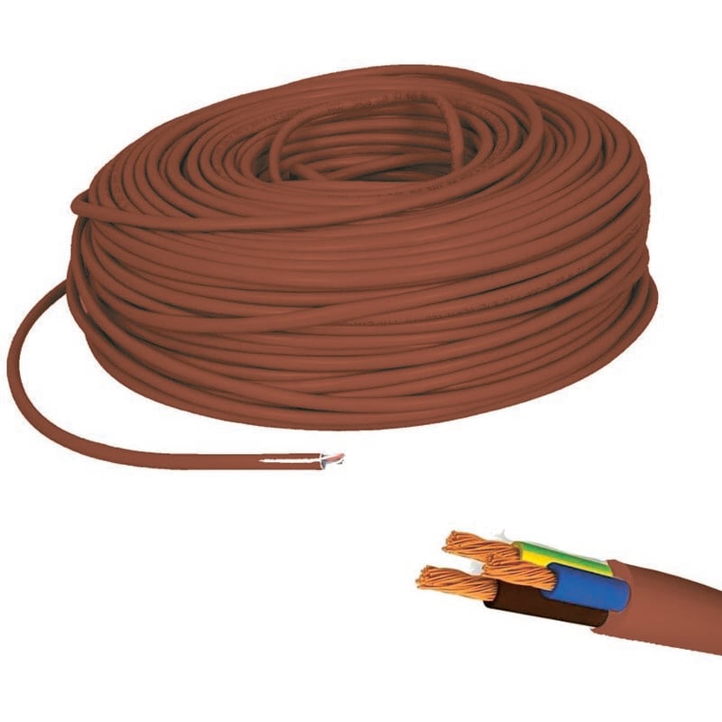 Ferrari Srl - Câble de protection ignifugé 3 x 2,5 m.20 marron