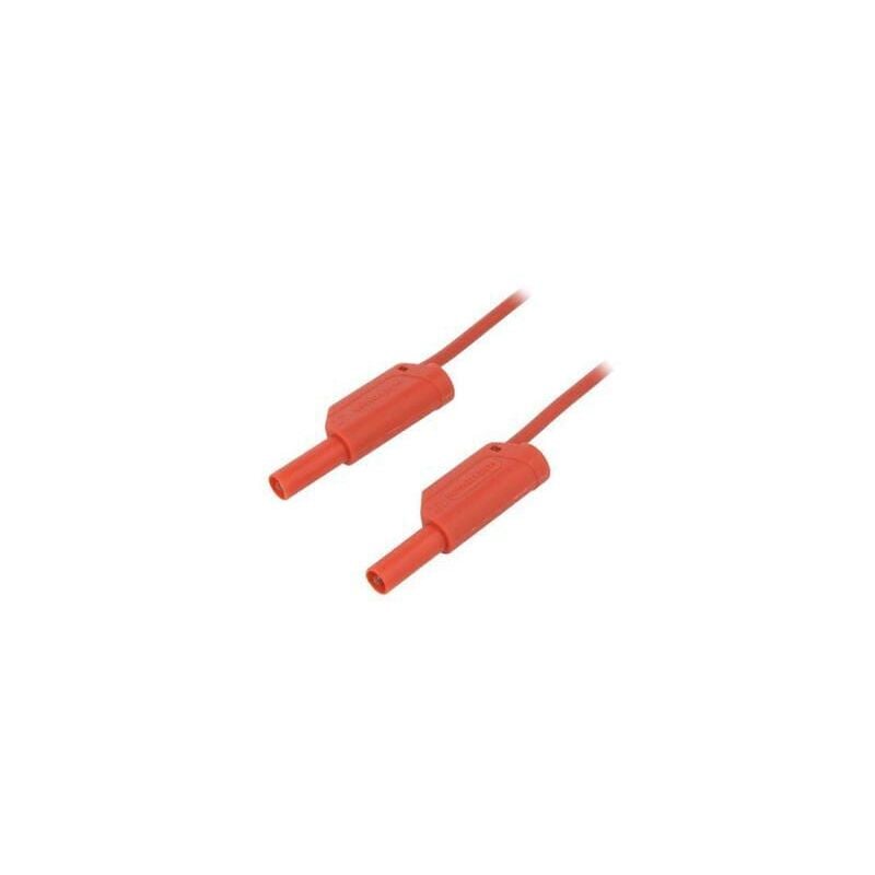 

Cable De Prueba 0,5metros ROJO Con Bananas De 4mm 32Amp