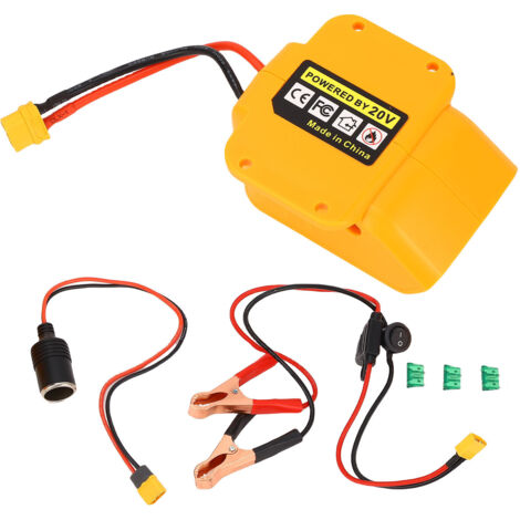 Câble de raccordement à pince Crocodile adapté à l'adaptateur de batterie d'outil électrique DCB206, Booster de voiture 8awg, résistant à la température 200 ℃