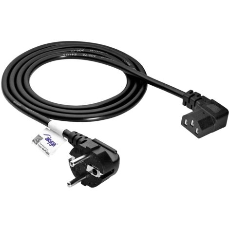 Câble de raccordement Akyga alimentation [1x Prise mâle + contact de protection - 1x Secteur femelle C13] 1.5 m noir Q249403