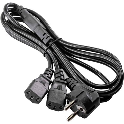 Câble de raccordement Akyga alimentation [1x Secteur femelle C13 - 2x Prise mâle + contact de protection] 1.80 m noir X570382