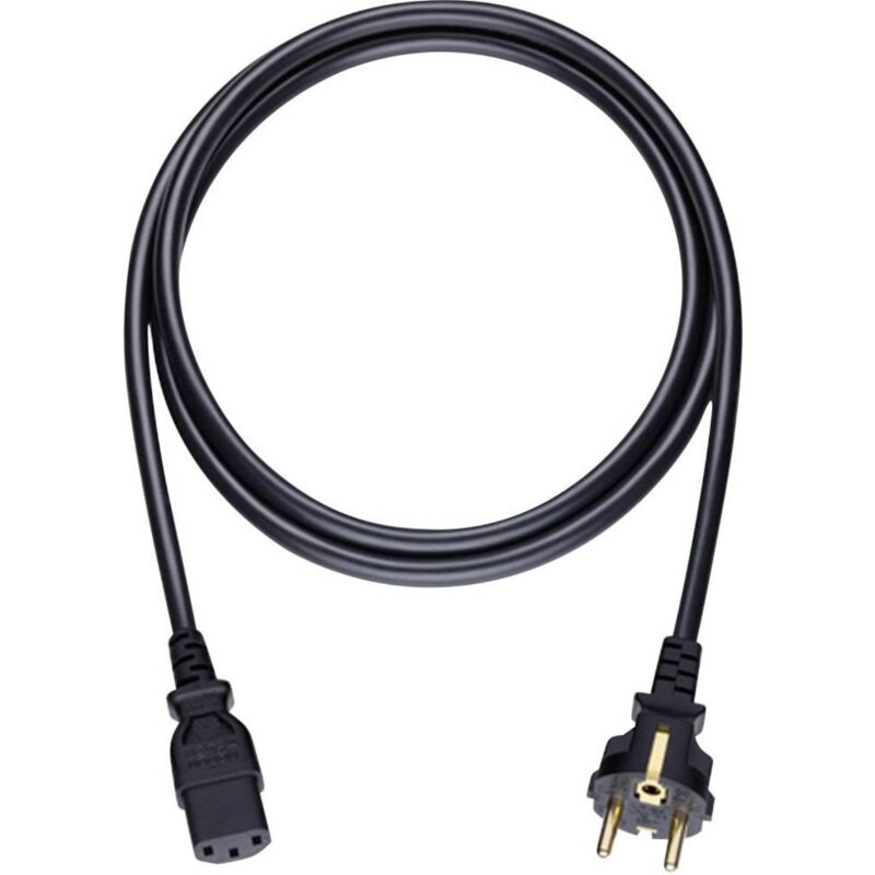 Alimentation Câble de raccordement [1x Prise mâle + contact de protection - 1x Secteur femelle C13] 3.00 m noir Oehlbac