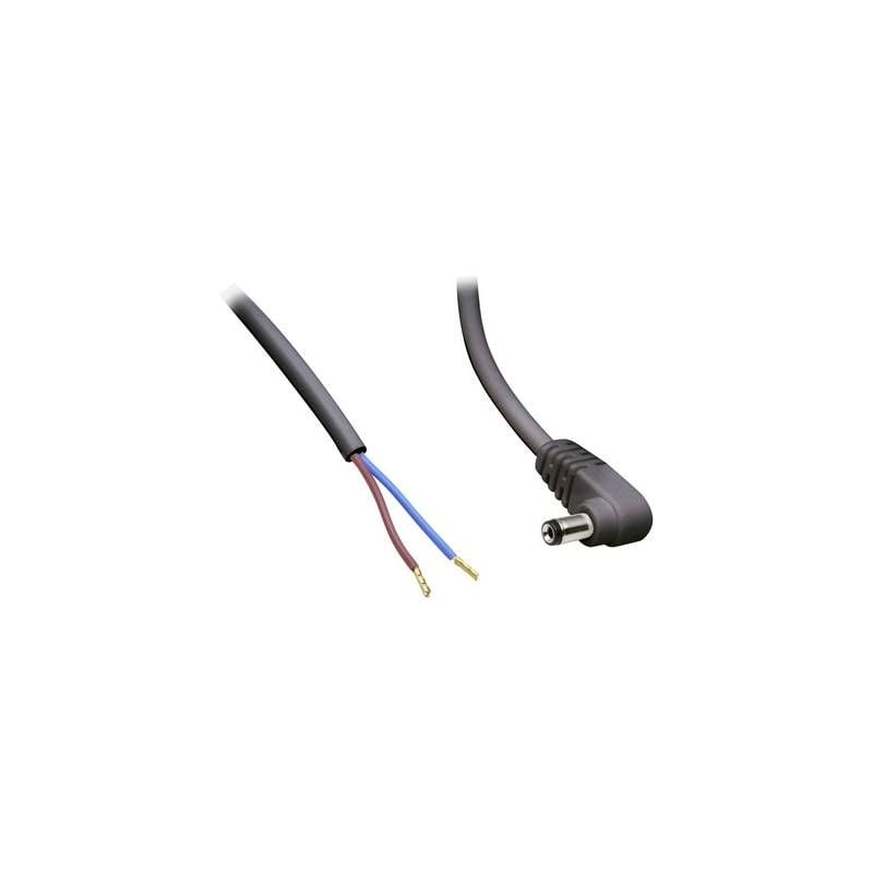Tru Components - câble de connexion basse tension TC-2511289 dc mâle - extrémités de câble ouvertes 5.50 mm 2.10 mm 5 m