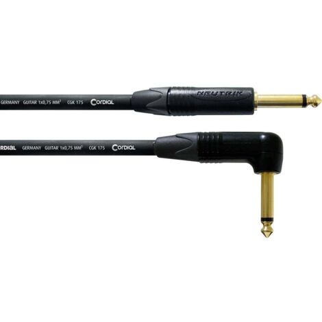 Câble de raccordement Cordial 11218 Jack audio [1x Jack mâle 6,3 mm (mono) - 1x Jack mâle 6,3 mm (mono)] 3 m noir gaine