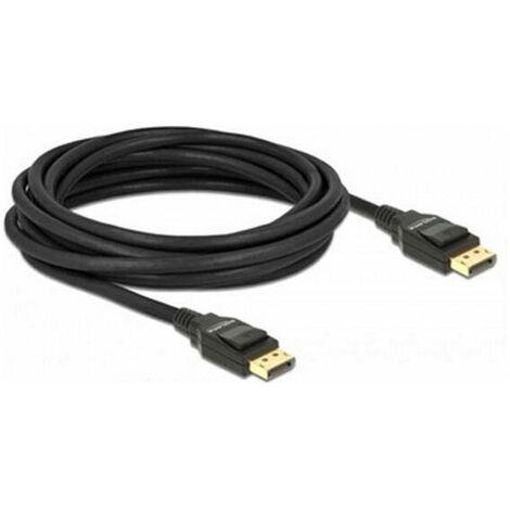 Câble de raccordement Delock DisplayPort Fiche mâle DisplayPort 5 m noir 82425 4K UHD, torsadé, contacts dorés, blindage triple Câble DisplayPort Y462283