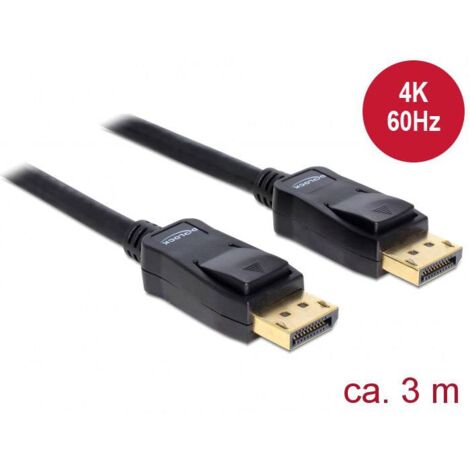 Câble de raccordement Delock DisplayPort Fiche mâle DisplayPort, Fiche mâle DisplayPort 3.00 m noir 82424 Câble DisplayPort C676831