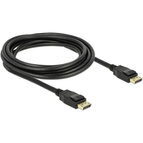 Câble de raccordement Delock DisplayPort Fiche mâle DisplayPort, Fiche mâle DisplayPort 3.00 m noir 83807 contacts dorés Câble DisplayPort C697911