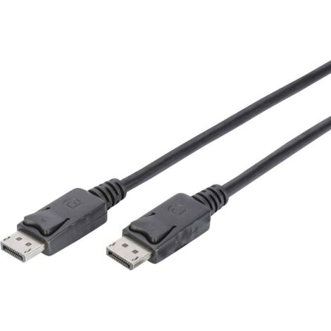 Câble de raccordement Digitus DisplayPort Fiche mâle DisplayPort, Fiche mâle DisplayPort 2.00 m noir DB-340100-020-S rond, blindage double Câble D S382411