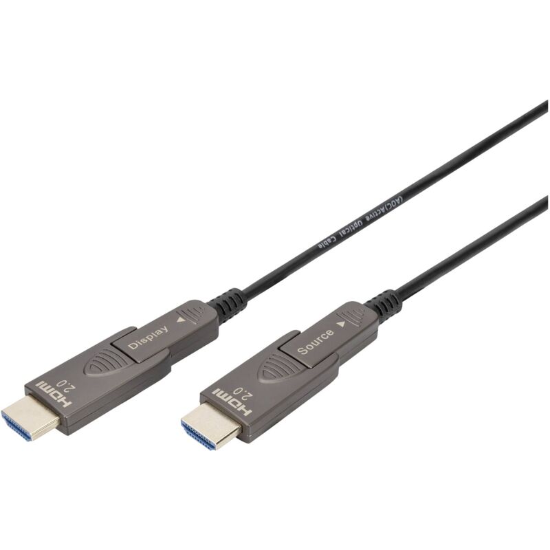 Câble de raccordement Digitus hdmi Fiche mâle hdmi-a 10 m noir AK-330127-100-S 4K uhd, blindage triple, flexible, blindage total, blindé, sans halo