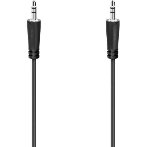 Câble de raccordement Hama 00205262 Jack audio [1x Jack mâle 3.5 mm - 1x Jack mâle 3.5 mm] 1.5 m noi