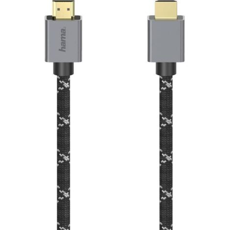 Câble de raccordement Hama HDMI Fiche mâle HDMI-A, Fiche mâle HDMI-A 2.00 m gris, noir 00200504 8K UHD Câble HDMI