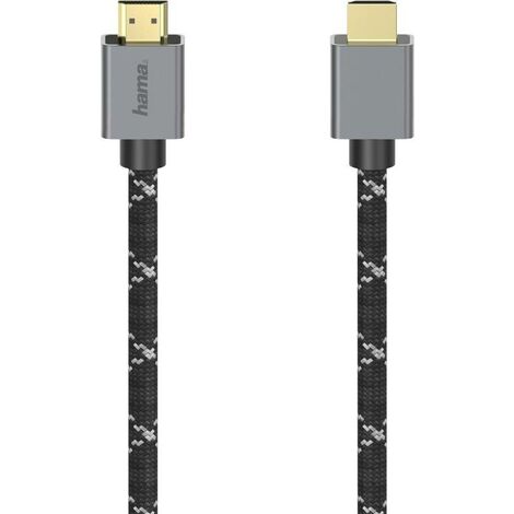 Câble de raccordement Hama HDMI Fiche mâle HDMI-A, Fiche mâle HDMI-A 2.00 m gris, noir 00200504 8K UHD Câble HDMI W431502