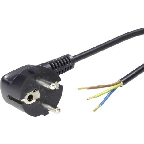 Cable d'alimentation electrique prise mâle 220V 2x0.75mm² Lg 4m