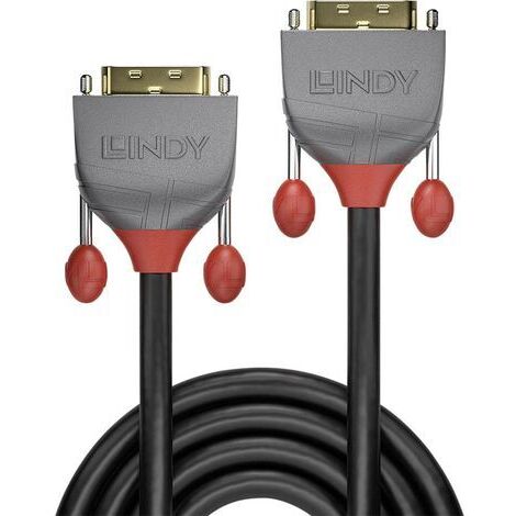 Câble de raccordement LINDY DVI Fiche mâle DVI-D 24+1 pôles, Fiche mâle DVI-D 24+1 pôles 5.00 m noir 36224 Câble DVI