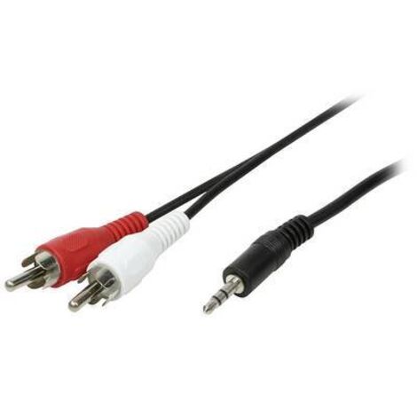 Câble de raccordement LogiLink CA1043 Cinch-RCA / Jack audio 5.00 m noir (mat) Y254722