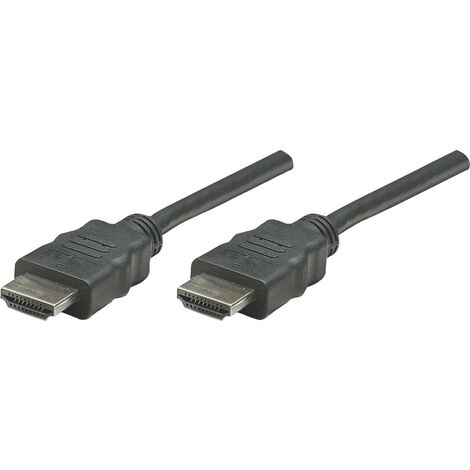 Câble de raccordement Manhattan HDMI Fiche mâle HDMI-A, Fiche mâle HDMI-A 1.00 m noir 308816 Câble HDMI Y433341