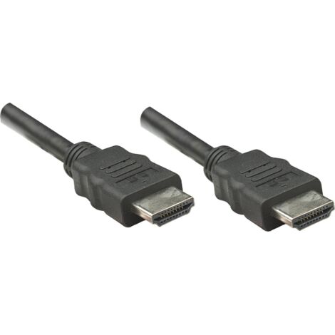 Câble de raccordement Manhattan HDMI Fiche mâle HDMI-A, Fiche mâle HDMI-A 1.00 m noir 323192 feuille de blindage, blind
