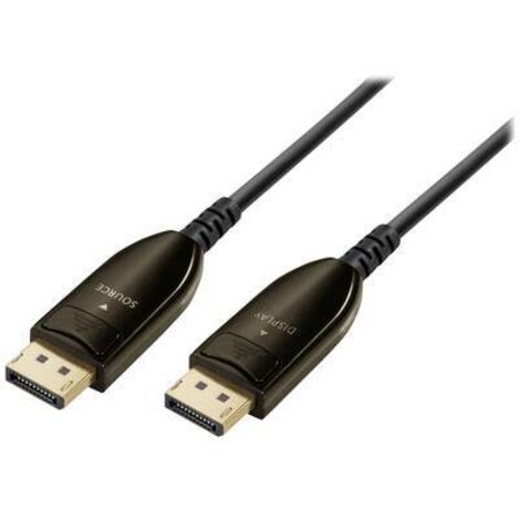 Câble de raccordement Maxtrack DisplayPort / fibre optique Fiche mâle DisplayPort, Fiche mâle DisplayPort 30.00 m noir C 509-30 ML 8K UHD Câble Di X525482