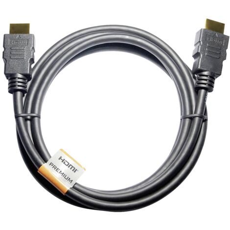 Câble de raccordement Maxtrack HDMI Fiche mâle HDMI-A, Fiche mâle HDMI-A 1.00 m noir C 215-1 L 4K UHD Câble HDMI