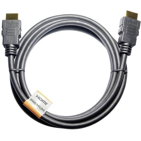 Câble de raccordement Maxtrack HDMI Fiche mâle HDMI-A, Fiche mâle HDMI-A 2.00 m noir C 215-2 L 4K UHD Câble HDMI