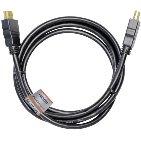 Câble de raccordement Maxtrack HDMI Fiche mâle HDMI-A, Fiche mâle HDMI-A 3.00 m noir C 215-3 L 4K UHD Câble HDMI X525172