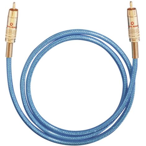 Câble de raccordement Oehlbach 2064 [1x Cinch-RCA mâle - 1x Cinch-RCA mâle] 0.50 m bleu contacts dorés, conducteur OFC
