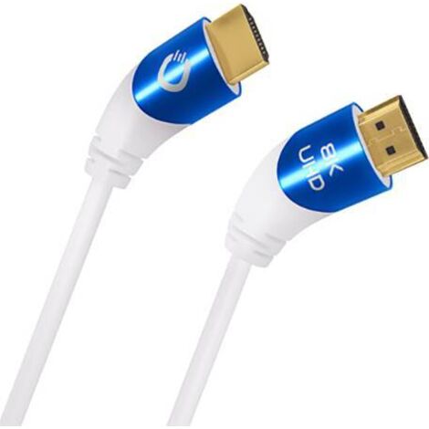 Câble de raccordement Oehlbach HDMI Fiche mâle HDMI-A, Fiche mâle HDMI-A 3.00 m blanc D1C42538 8K UHD, blindage triple Câble HDMI D292582
