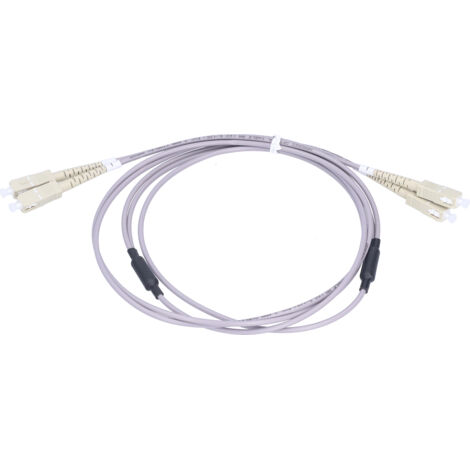 Câble de raccordement optique multimode blindé 2 fibres SC/UPC - Gris (3 m)